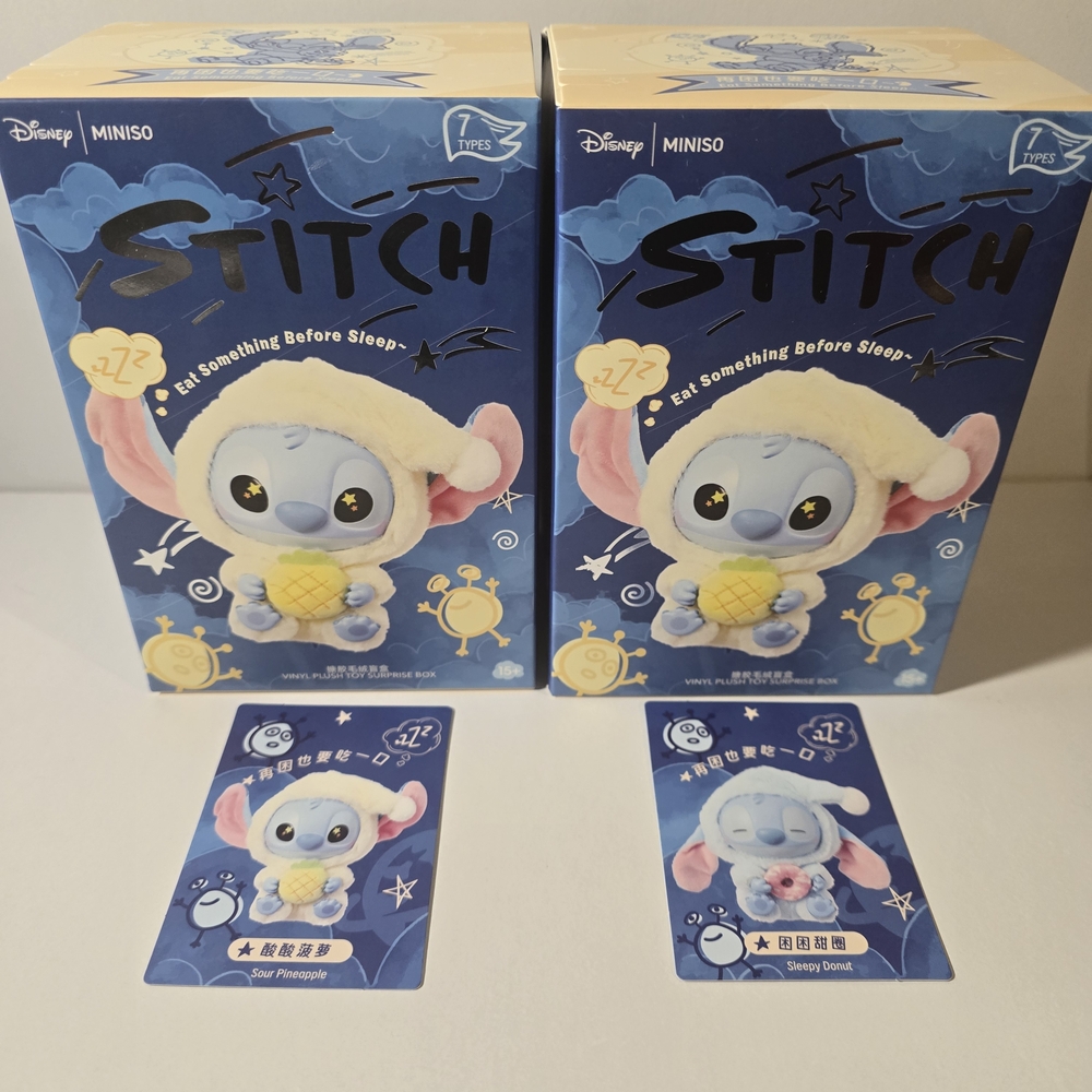 Stitch Miniso Blind Box Set - Eat Something Before Sleep - Pineapple & Donut
